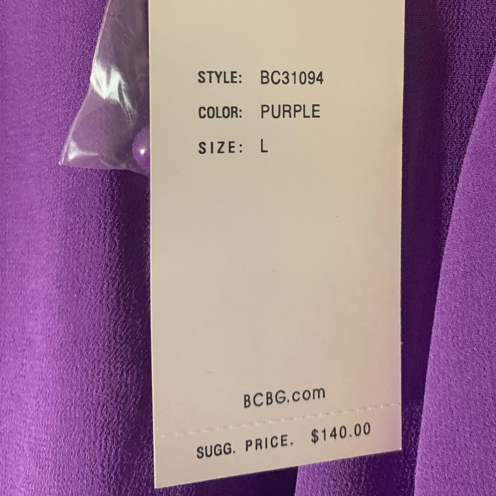 BCBG Purple Ruffle Blouse, large - Picture 5 of 5
